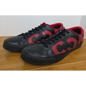 CONVERSE ALL STAR Chuck Taylor Leather Black/Red SZ M 12 /W 14 Sneakers 160913C